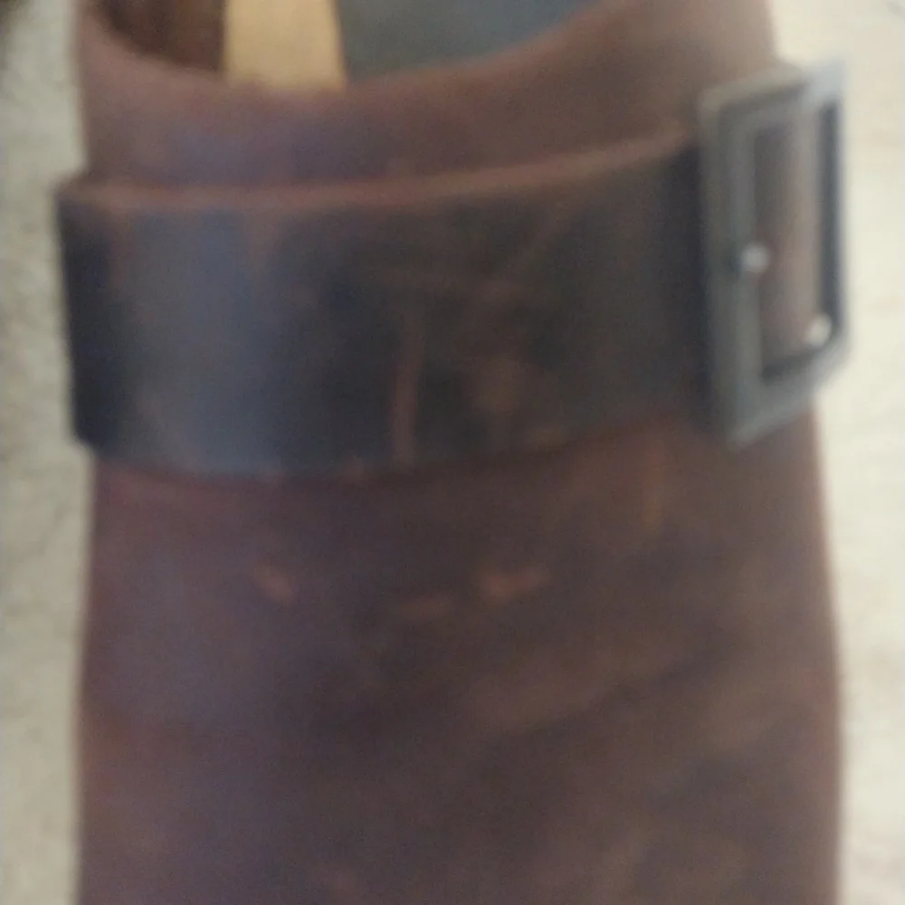 Sanita Women's Brown Leather Slip-On Clog with Buckle Size 38 - Picture 2 of 9